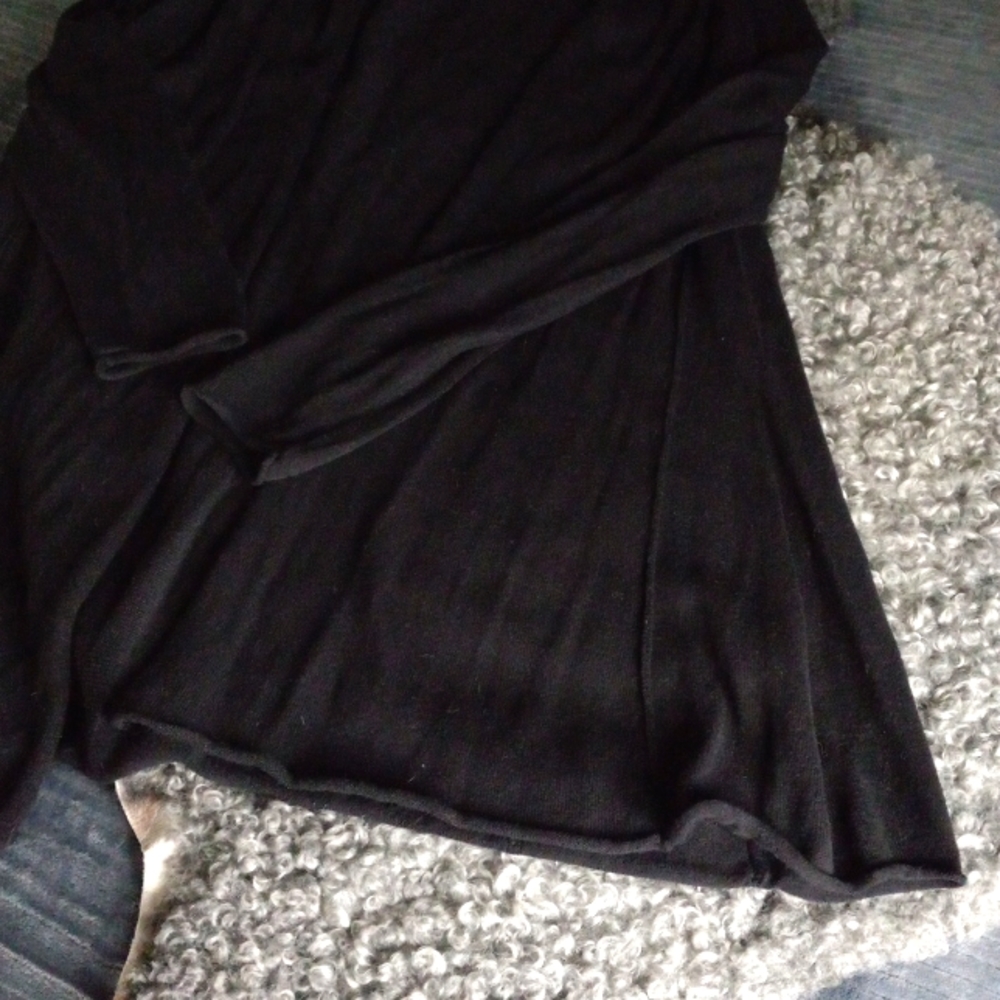 GAIAM Black Open-Front Ribbed Cardigan - Picture 6 of 12